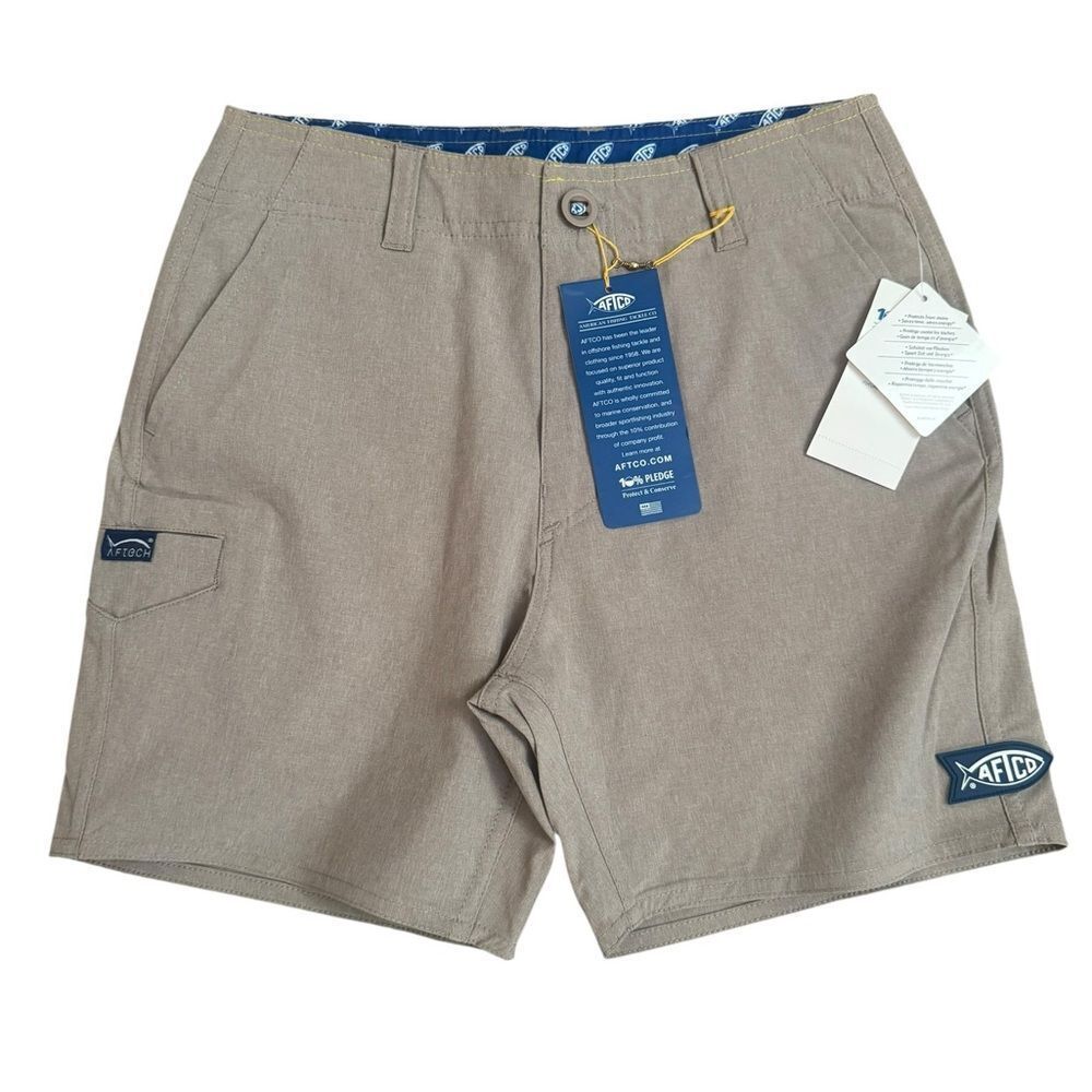 AFTCO Cloudburst Mens Khaki Fishing Quick Dry Shorts 24 NWT